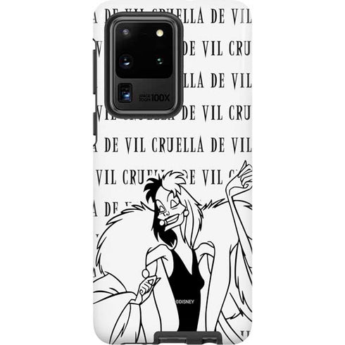 Disney Villains Cruella de Vil Black and White Galaxy S20 Ultra 5G Pro Case