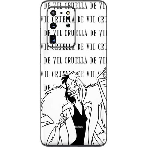 Disney Villains Cruella de Vil Black and White Galaxy S20 Ultra 5G Skin