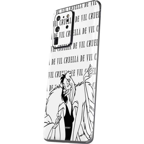 Disney Villains Cruella de Vil Black and White Galaxy S20 Ultra 5G Skin