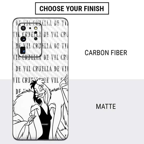 Disney Villains Cruella de Vil Black and White Galaxy S20 Ultra 5G Skin