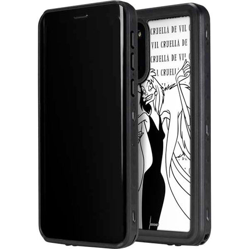 Disney Villains Cruella de Vil Black and White Galaxy S20 Waterproof Case