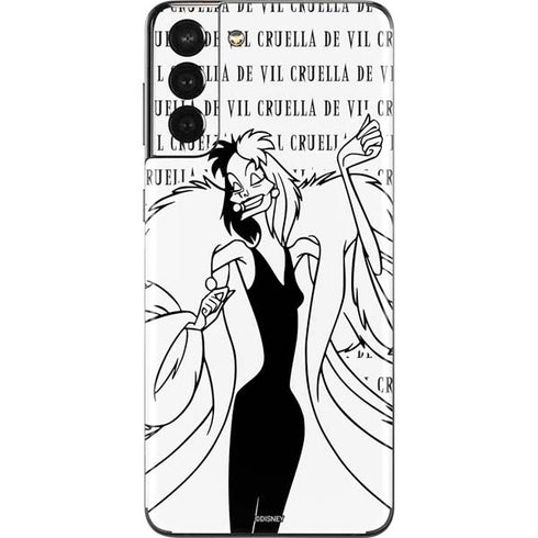 Disney Villains Cruella de Vil Black and White Galaxy S21 Plus 5G Skin
