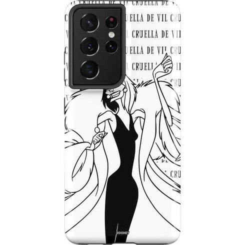 Disney Villains Cruella de Vil Black and White Galaxy S21 Ultra 5G Pro Case