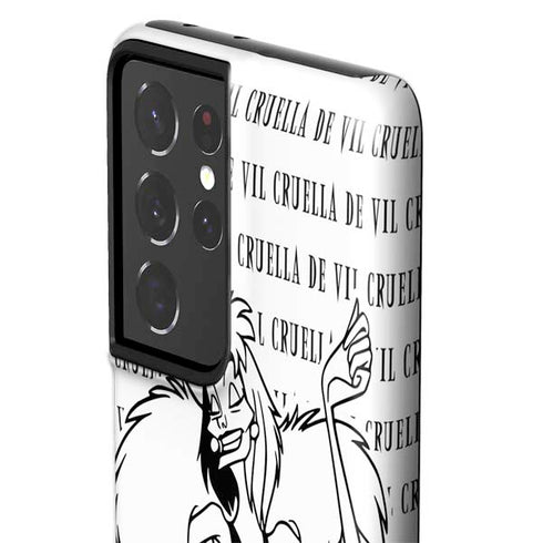 Disney Villains Cruella de Vil Black and White Galaxy S21 Ultra 5G Pro Case