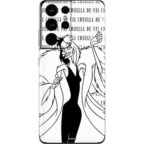 Disney Villains Cruella de Vil Black and White Galaxy S21 Ultra 5G Skin