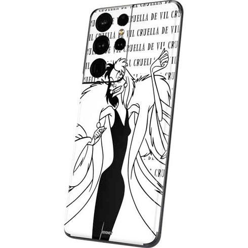 Disney Villains Cruella de Vil Black and White Galaxy S21 Ultra 5G Skin