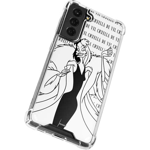 Disney Villains Cruella de Vil Black and White Galaxy S22 Plus Clear Case