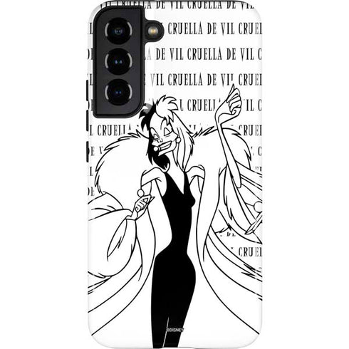 Disney Villains Cruella de Vil Black and White Galaxy S22 Plus Pro Case