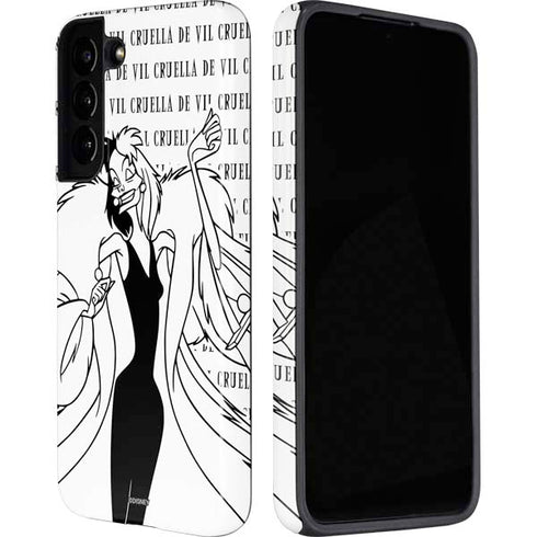 Disney Villains Cruella de Vil Black and White Galaxy S22 Plus Pro Case
