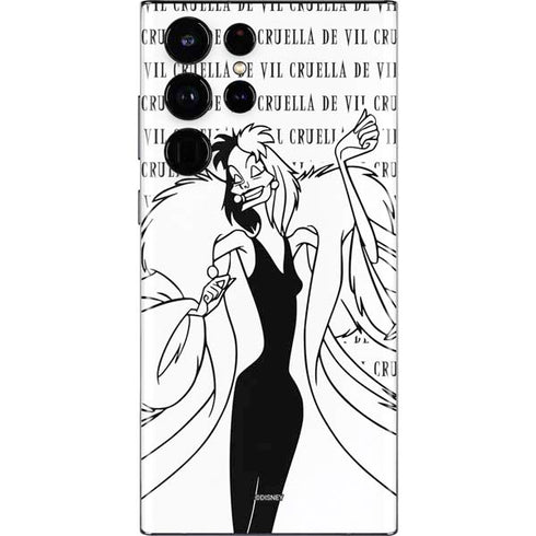 Disney Villains Cruella de Vil Black and White Galaxy S22 Ultra Skin