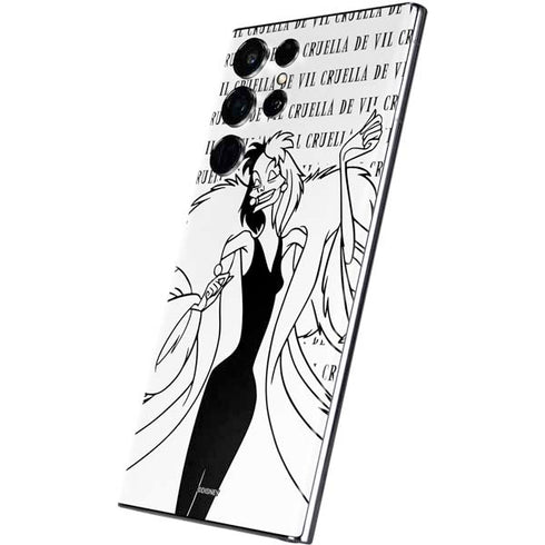 Disney Villains Cruella de Vil Black and White Galaxy S22 Ultra Skin