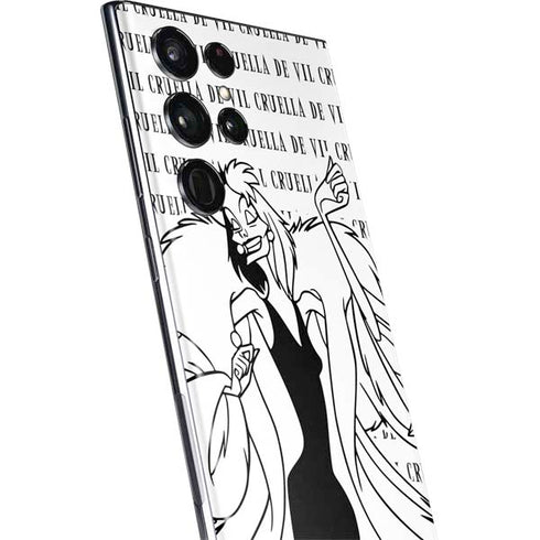 Disney Villains Cruella de Vil Black and White Galaxy S22 Ultra Skin