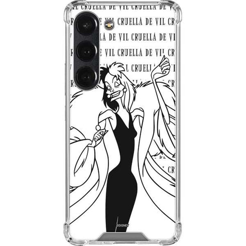 Disney Villains Cruella de Vil Black and White Galaxy S23 Clear Case