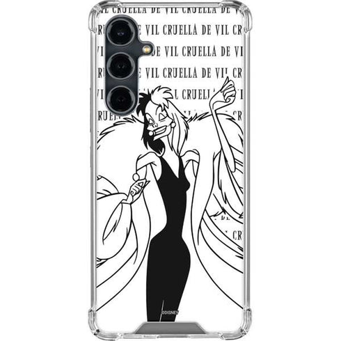 Disney Villains Cruella de Vil Black and White Galaxy S23 FE Clear Case