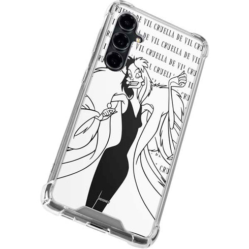 Disney Villains Cruella de Vil Black and White Galaxy S23 FE Clear Case