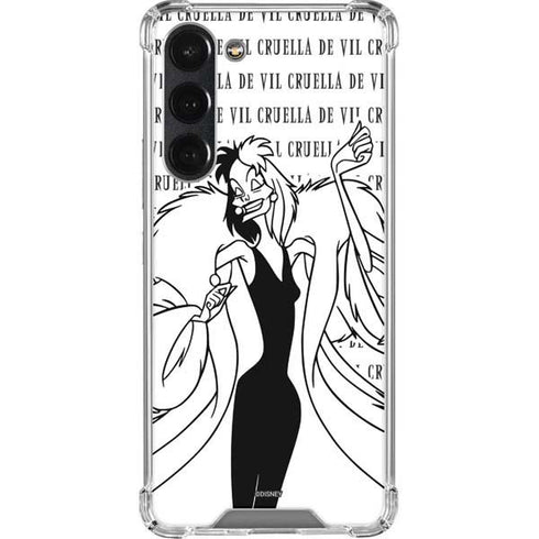 Disney Villains Cruella de Vil Black and White Galaxy S23 Plus Clear Case