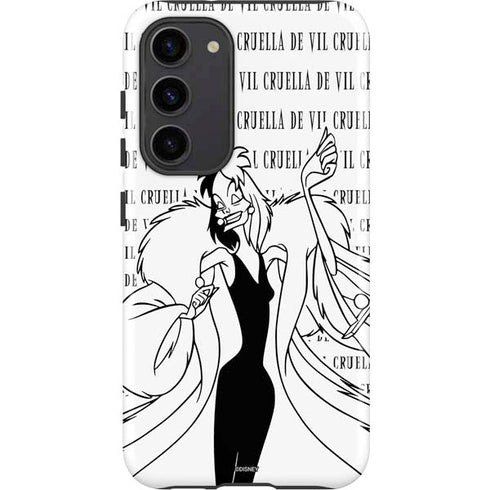 Disney Villains Cruella de Vil Black and White Galaxy S23 Plus Pro Case