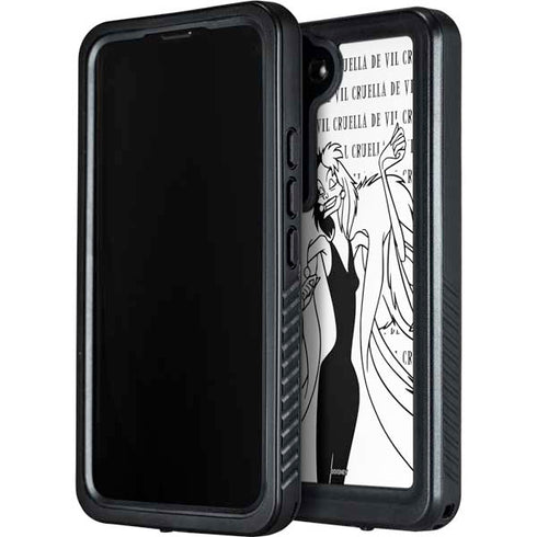Disney Villains Cruella de Vil Black and White Galaxy S23 Plus Waterproof Case