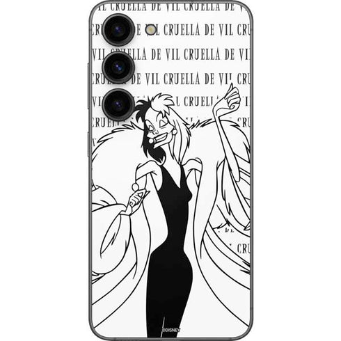 Disney Villains Cruella de Vil Black and White Galaxy S23 Skin