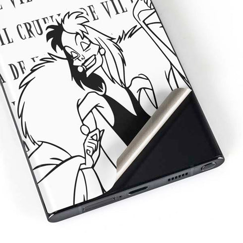 Disney Villains Cruella de Vil Black and White Galaxy S23 Ultra Skin