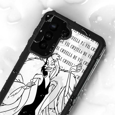 Disney Villains Cruella de Vil Black and White Galaxy S23 Waterproof Case