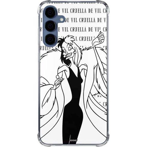 Disney Villains Cruella de Vil Black and White Galaxy S24 Clear Case