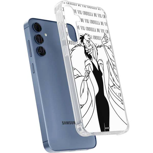 Disney Villains Cruella de Vil Black and White Galaxy S24 Clear Case