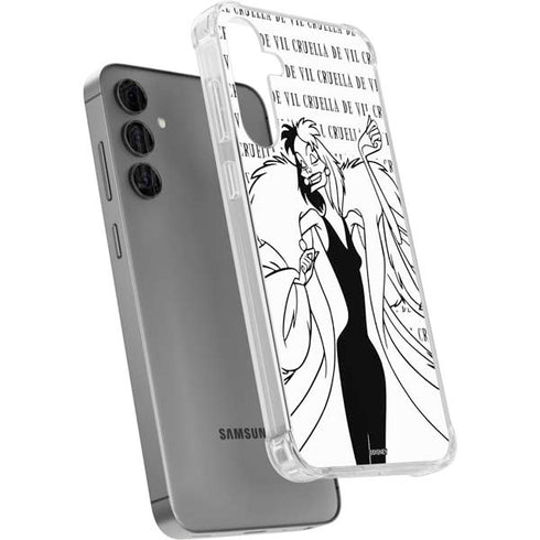 Disney Villains Cruella de Vil Black and White Galaxy S24 Plus Clear Case
