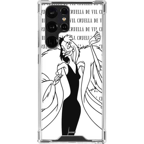 Disney Villains Cruella de Vil Black and White Galaxy S24 Ultra Clear Case