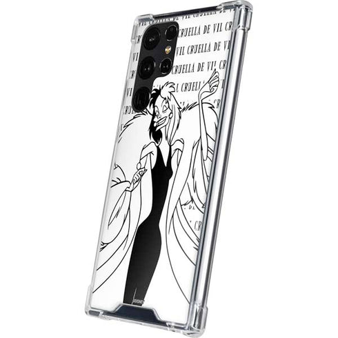 Disney Villains Cruella de Vil Black and White Galaxy S24 Ultra Clear Case