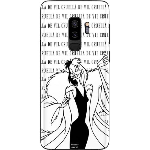 Disney Villains Cruella de Vil Black and White Galaxy S9 Plus Skin