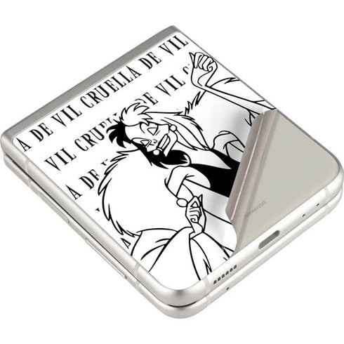 Disney Villains Cruella de Vil Black and White Galaxy Z Flip3 5G Skin