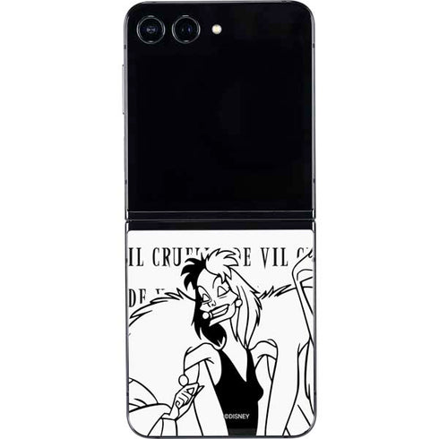 Disney Villains Cruella de Vil Black and White Galaxy Z Flip5 5G Skin