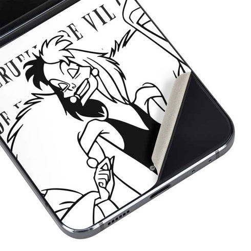 Disney Villains Cruella de Vil Black and White Galaxy Z Flip5 5G Skin