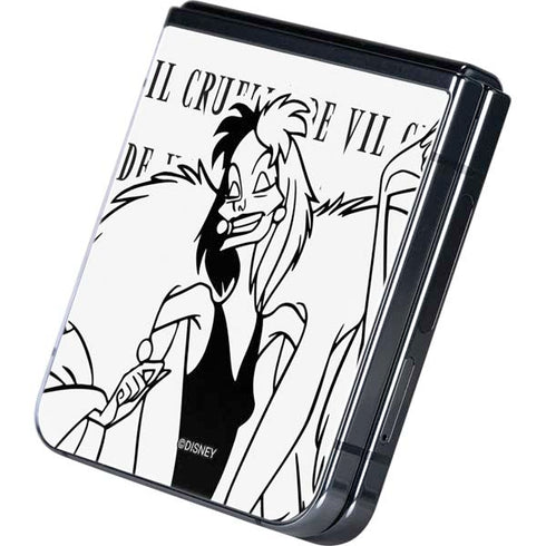 Disney Villains Cruella de Vil Black and White Galaxy Z Flip5 5G Skin