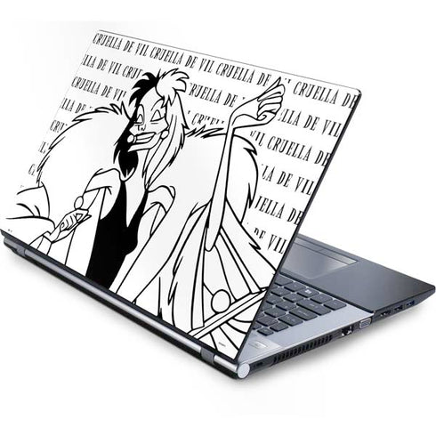 Disney Villains Cruella de Vil Black and White Generic Laptop Skin
