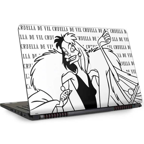 Disney Villains Cruella de Vil Black and White Dell Inspiron Skin