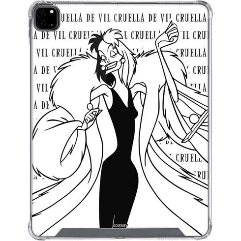 Disney Villains Cruella de Vil Black and White iPad Pro 12.9in (2020) Clear Case