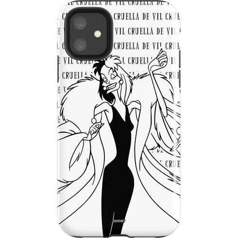 Disney Villains Cruella de Vil Black and White iPhone 11 Impact Case