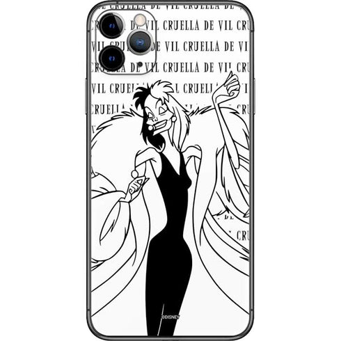 Disney Villains Cruella de Vil Black and White iPhone 11 Pro Max Skin