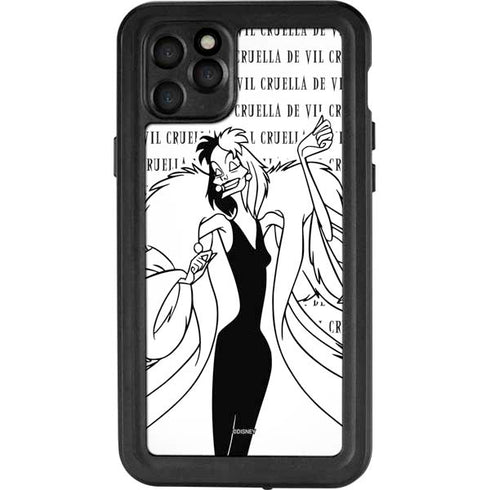 Disney Villains Cruella de Vil Black and White iPhone 11 Pro Max Waterproof Case