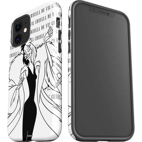 Disney Villains Cruella de Vil Black and White iPhone 12 Impact Case