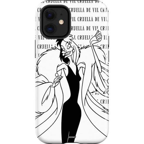 Disney Villains Cruella de Vil Black and White iPhone 12 Mini Impact Case