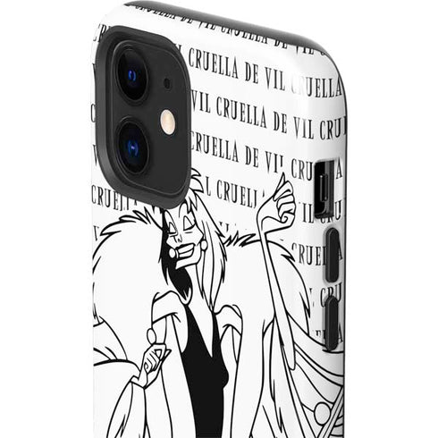 Disney Villains Cruella de Vil Black and White iPhone 12 Mini Impact Case