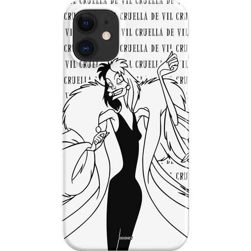 Disney Villains Cruella de Vil Black and White iPhone 12 Mini Lite Case