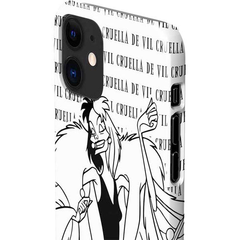 Disney Villains Cruella de Vil Black and White iPhone 12 Mini Lite Case