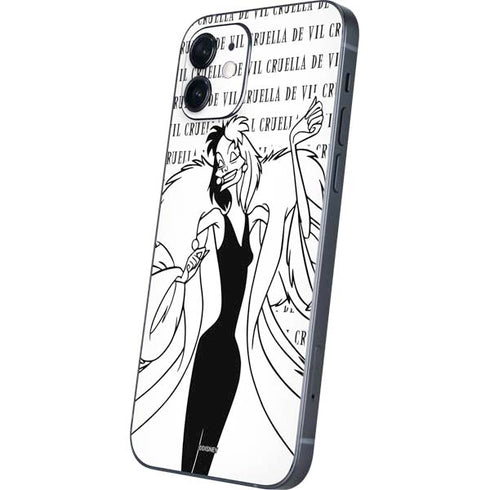 Disney Villains Cruella de Vil Black and White iPhone 12 Skin