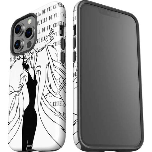 Disney Villains Cruella de Vil Black and White iPhone 15 Pro Impact Case
