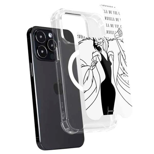 Disney Villains Cruella de Vil Black and White iPhone 14 Pro MagSafe Case