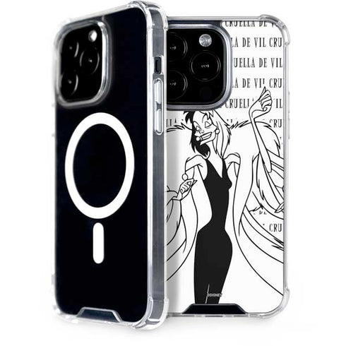 Disney Villains Cruella de Vil Black and White iPhone 14 Pro MagSafe Case